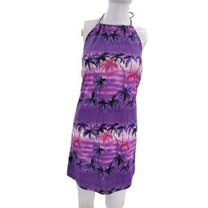 Loco Style Hawaii Purple Dress Vintage High Neck Size Small